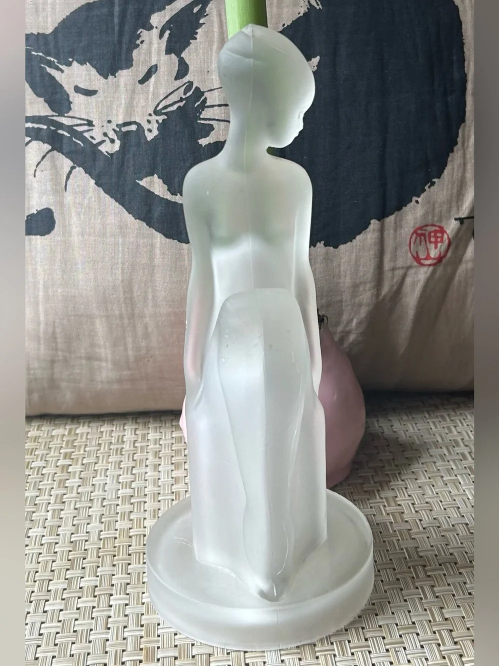 Art Deco c1920’s Frosted Glass Figurine. Was a lamp. - Picture 7 of 14